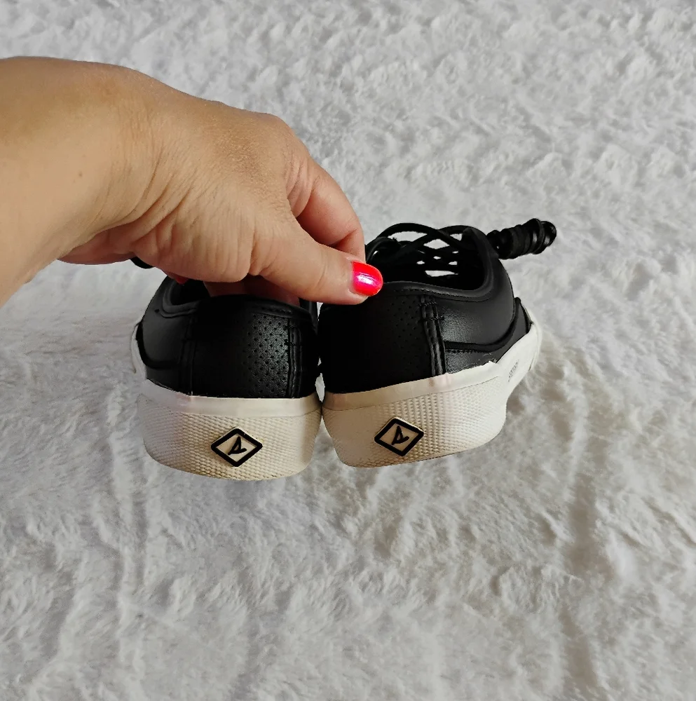 Sperry Top Sider Black Leather Sneakers